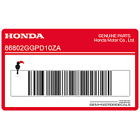 HONDA Carénage central autocollant, côté gauche 86802-GGP-D10ZA