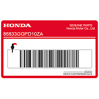 HONDA Upper body cover decal, right side 86833-GGP-D10ZA