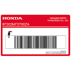 Front cowling Honda decal, left side