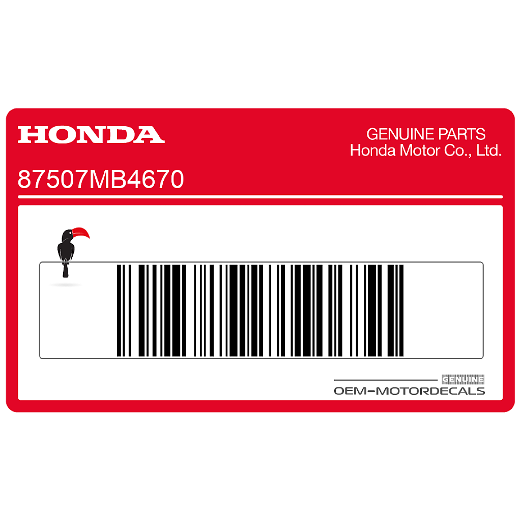 Honda NTV650 Etiqueta Depósito de Expansión Lado Izquierdo OEM 87507-MB4-670
