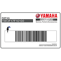 YAMAHA Autocollant Carénage Arrière Queue, Côté Gauche 1WDF17F10100
