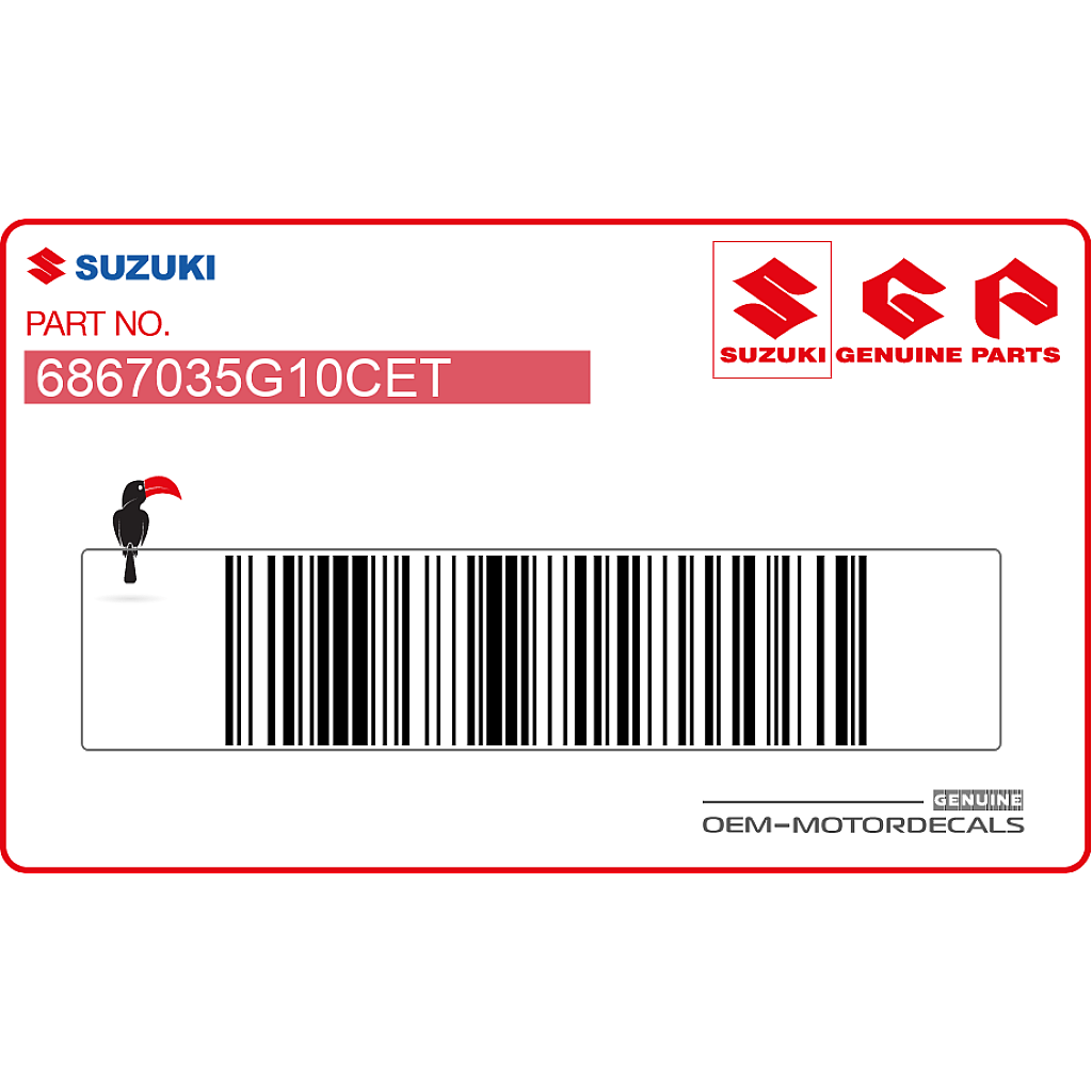 Suzuki RM-Z450 Linke Kühlerverkleidung SUZUKI Dekor Links OEM 6867035G10CET