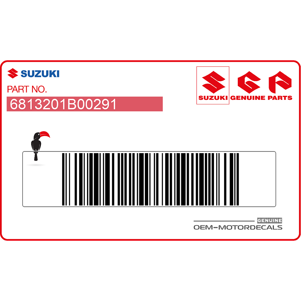 Suzuki RM125 Rahmenschutz Nummernschild RM Emblem rechte Seite OEM 6813201B00291