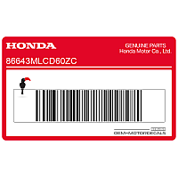 HONDA Rechter zijkuipdeel TRANSALP sticker 86643-MLC-D60ZC