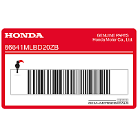 HONDA Autocollant de radiateur A 86641-MLB-D20ZB