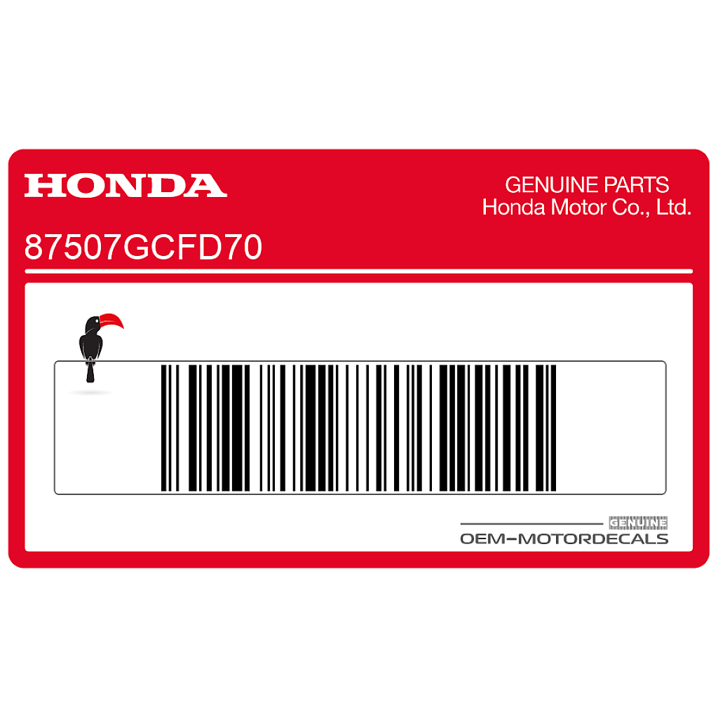Honda CRF110 Antriebsketten-Warnaufkleber rechte Seite OEM 87507GCFD70