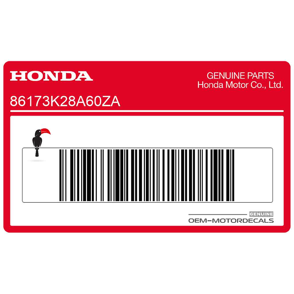 Honda CRF110 Prawa naklejka na osłonę zbiornika paliwa Prawa strona OEM 86173K28A60ZA