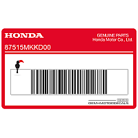 HONDA Autocollant d'avertissement de pneu pour porte-bagages arrière 87515-MKK-D00
