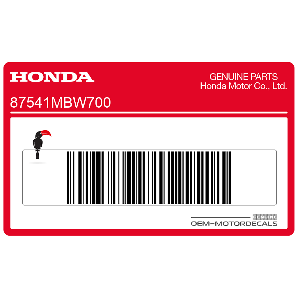 Honda CBR600RR Ölkapazitätsaufkleber untere Verkleidung rechte Seite OEM 87541MBW700
