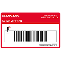 HONDA Étiquette de mise en garde pour durite de carburant 87136-MEE-660