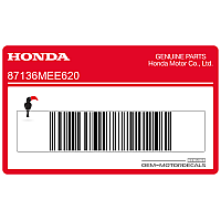 HONDA Kraftstofftank-Kraftstoffschlauch-Warnhinweisaufkleber 87136-MEE-620