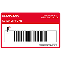HONDA Autocollant de réservoir 87136-MEE-760