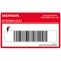 HONDA Adesivo LABELTIRE informazioni pneumatici per parafango posteriore 87505-MFJ-G31