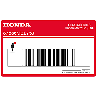 HONDA Fuel tank caution label 87586-MEL-750