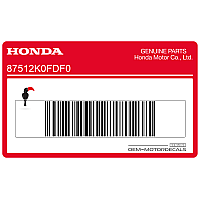 HONDA Zubehör und Ladehinweis-Aufkleber 87512-K0F-DF0