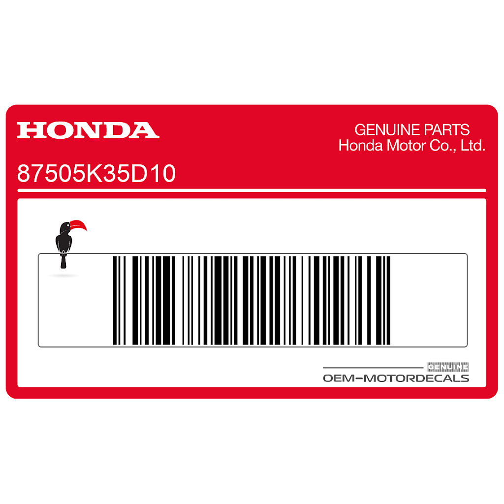 Honda PCX Reifeninformationsaufkleber unter der Sitzbank OEM 87505K35D10