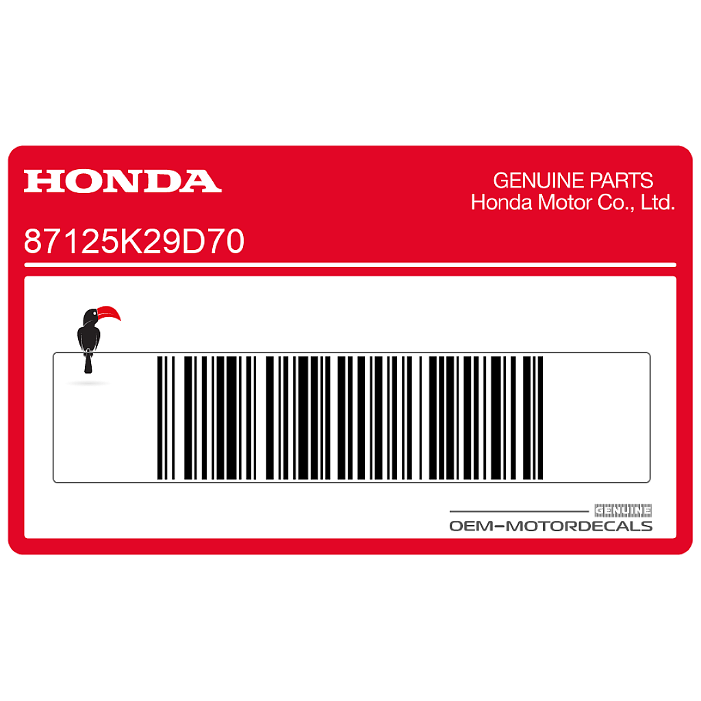 Honda PCX125 Caution Label Graphic OEM 87125K29D70