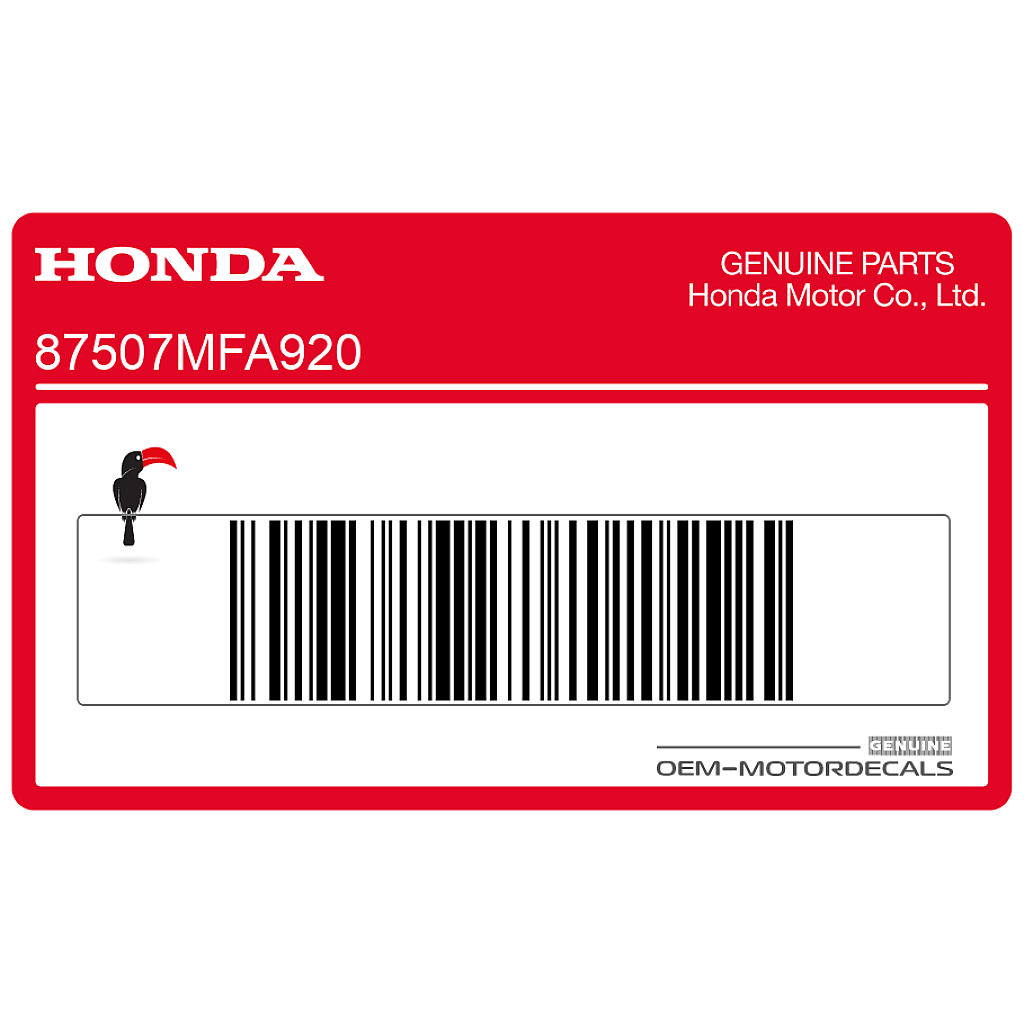 Etichetta catena trasmissione Honda CBF600N OEM 87507MFA920