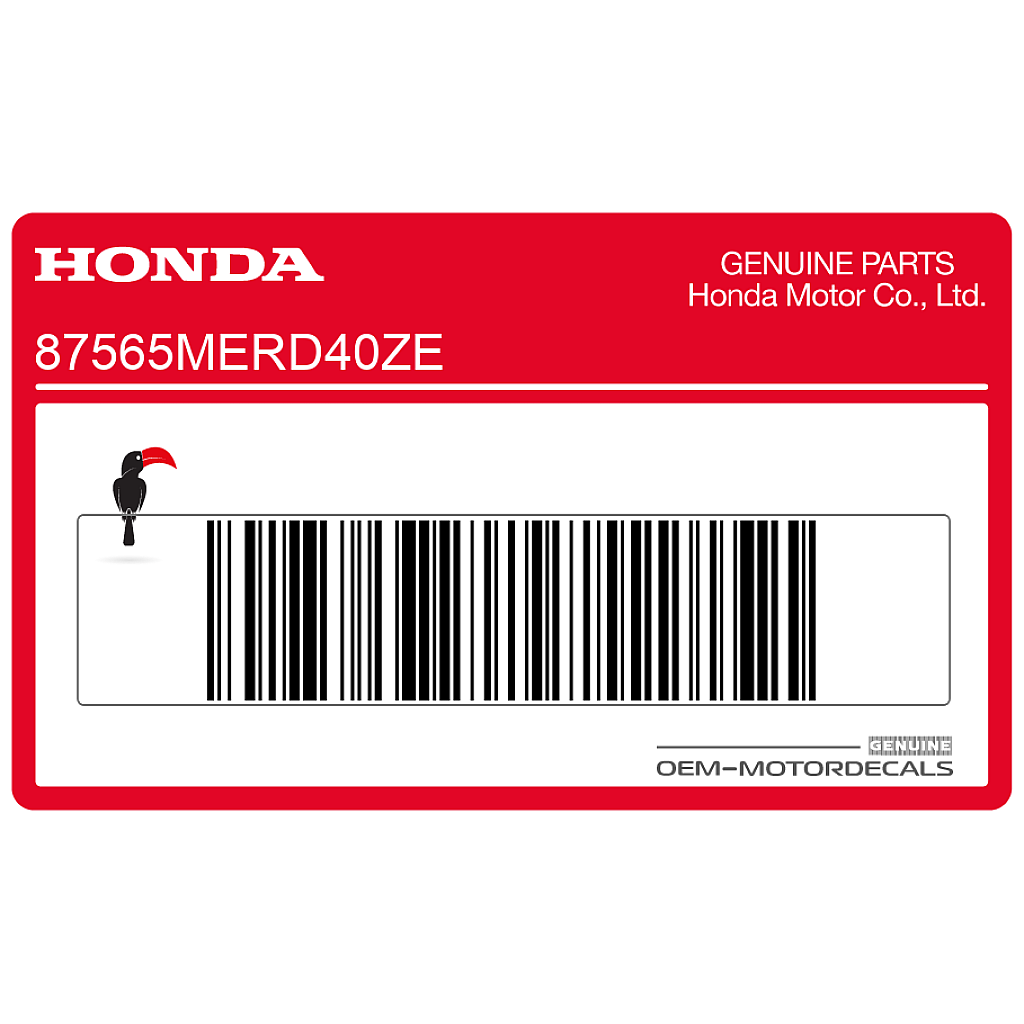 Naklejka ostrzegawcza Honda CBF600S na ramę lub owiewkę OEM 87565MERD40ZE