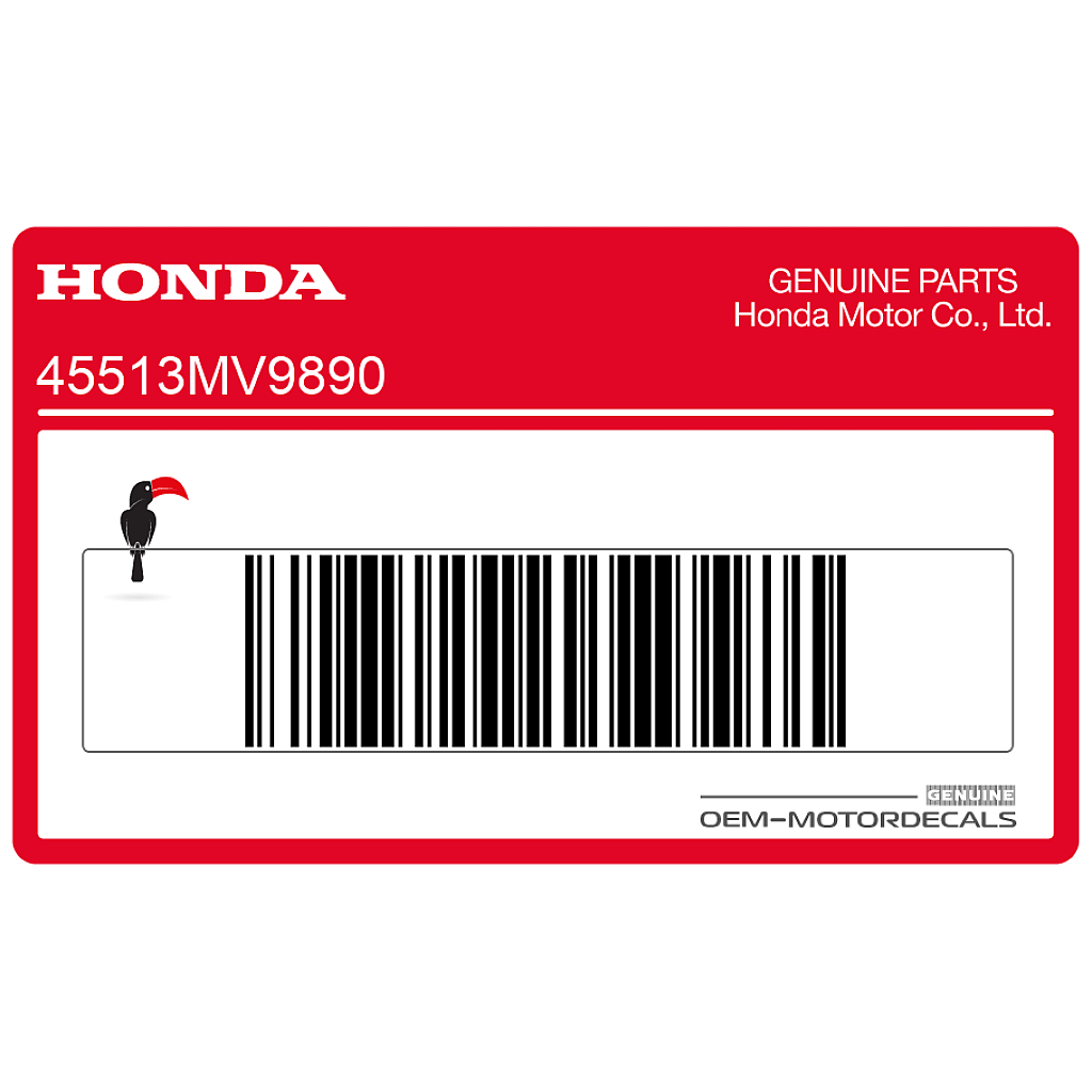 Naklejka ostrzegawcza na przedni cylinder główny Honda CBR600F Hurricane OEM 45513MV9890