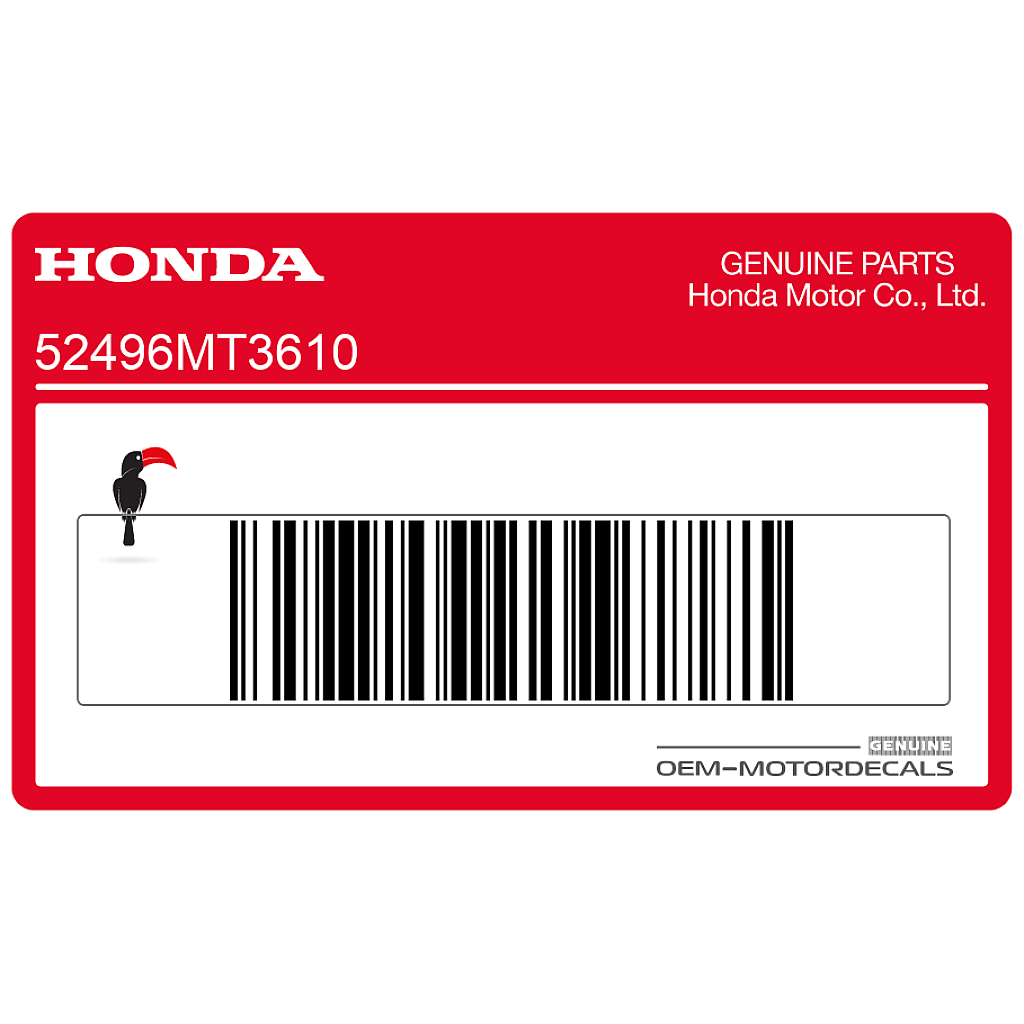 Honda CBR600F Hurricane Pegatina ajuste fuerza amortiguación amortiguador trasero OEM 52496MT3610