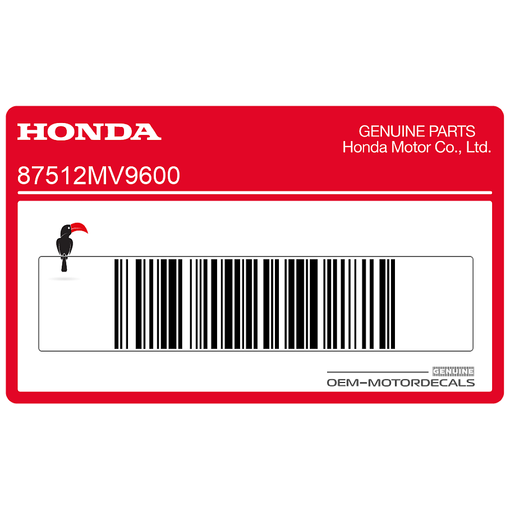 Honda CBR600F Rahmenzubehör & Lastwarnhinweis-Aufkleber OEM 87512MV9600