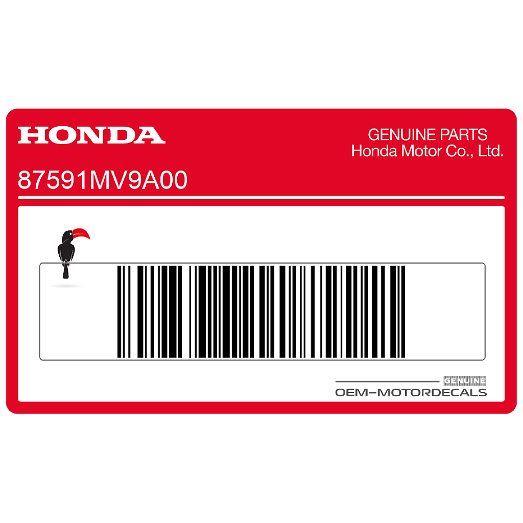 Honda CBR600F Hurricane Pegatina de Precaución para Tapa Lateral OEM 87591MV9A00