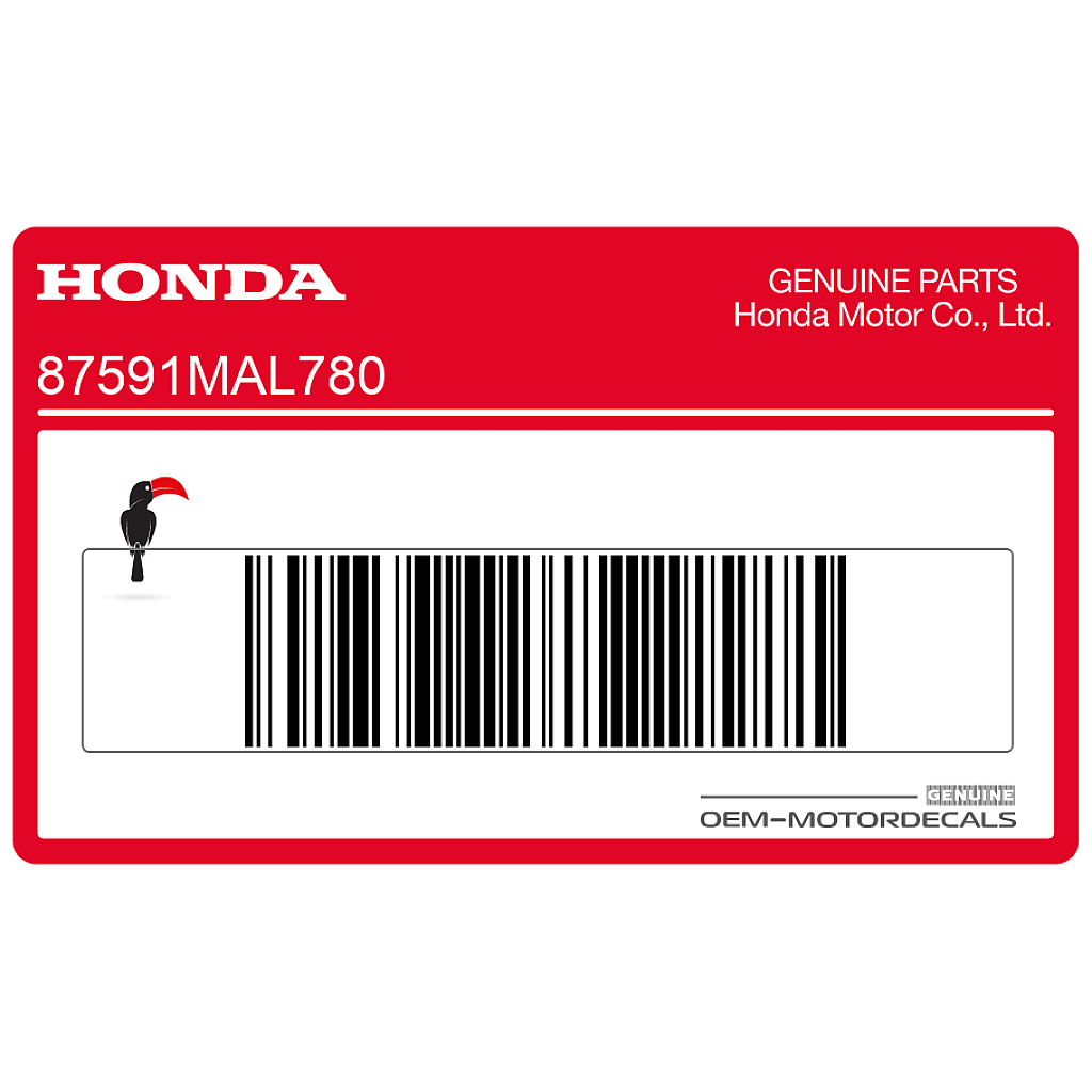 Etiqueta de advertencia del chasis Honda CBR600F Hurricane OEM 87591MAL780