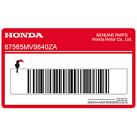 HONDA Etiqueta de advertencia 87565-MV9-640ZA