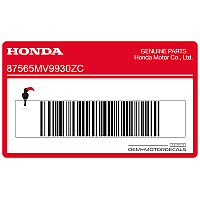 HONDA Warnhinweis-Aufkleber 87565-MV9-930ZC