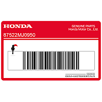 HONDA Pegatina de precaución para carenado 87522-MJ0-950