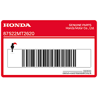 HONDA Waarschuwingslabel voor windscherm 87522-MT2-620