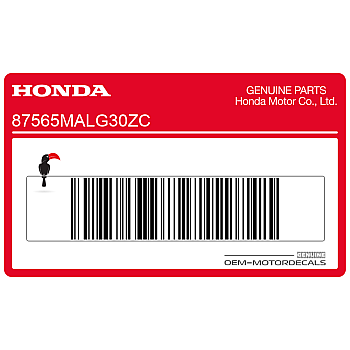 Frame caution label, left side