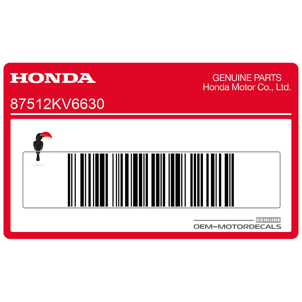 Adesivo di sicurezza parafango posteriore Honda CBR600F HURRICANE OEM 87512KV6630