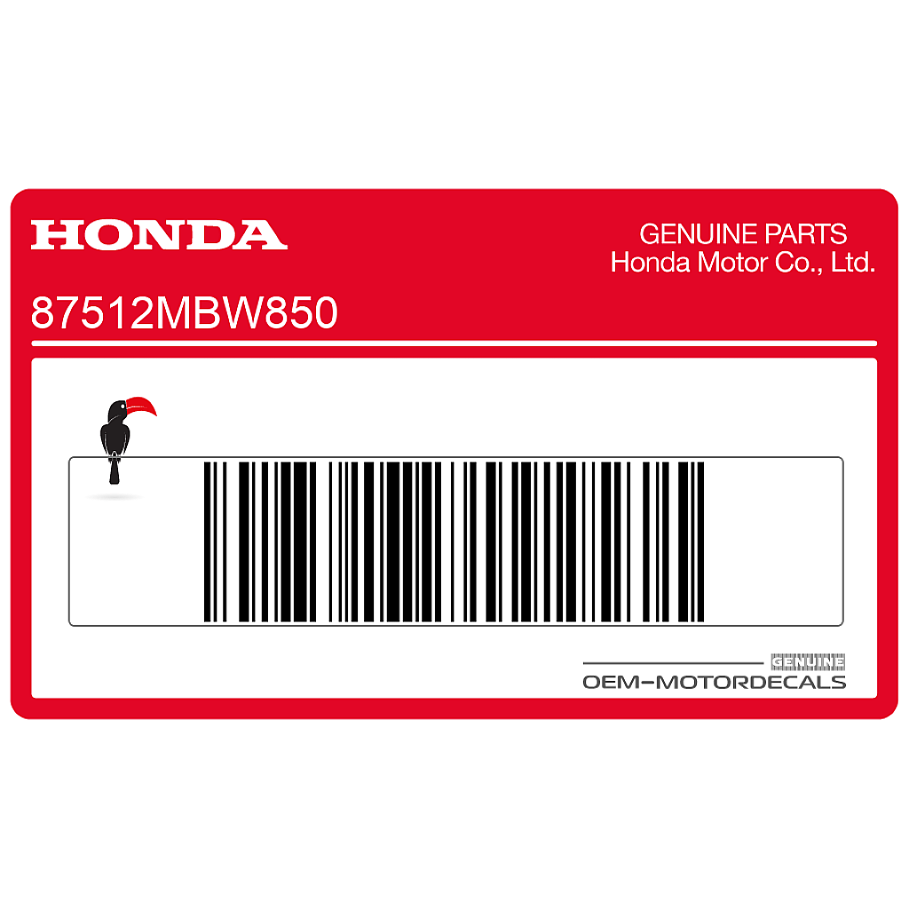Honda CBR600F Hurricane Accessory Caution Label Left Side OEM 87512MBW850