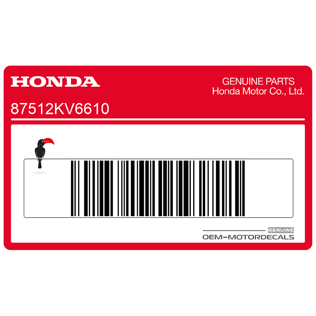 Honda CBR600F HURRICANE Frame Loading Label OEM 87512KV6610
