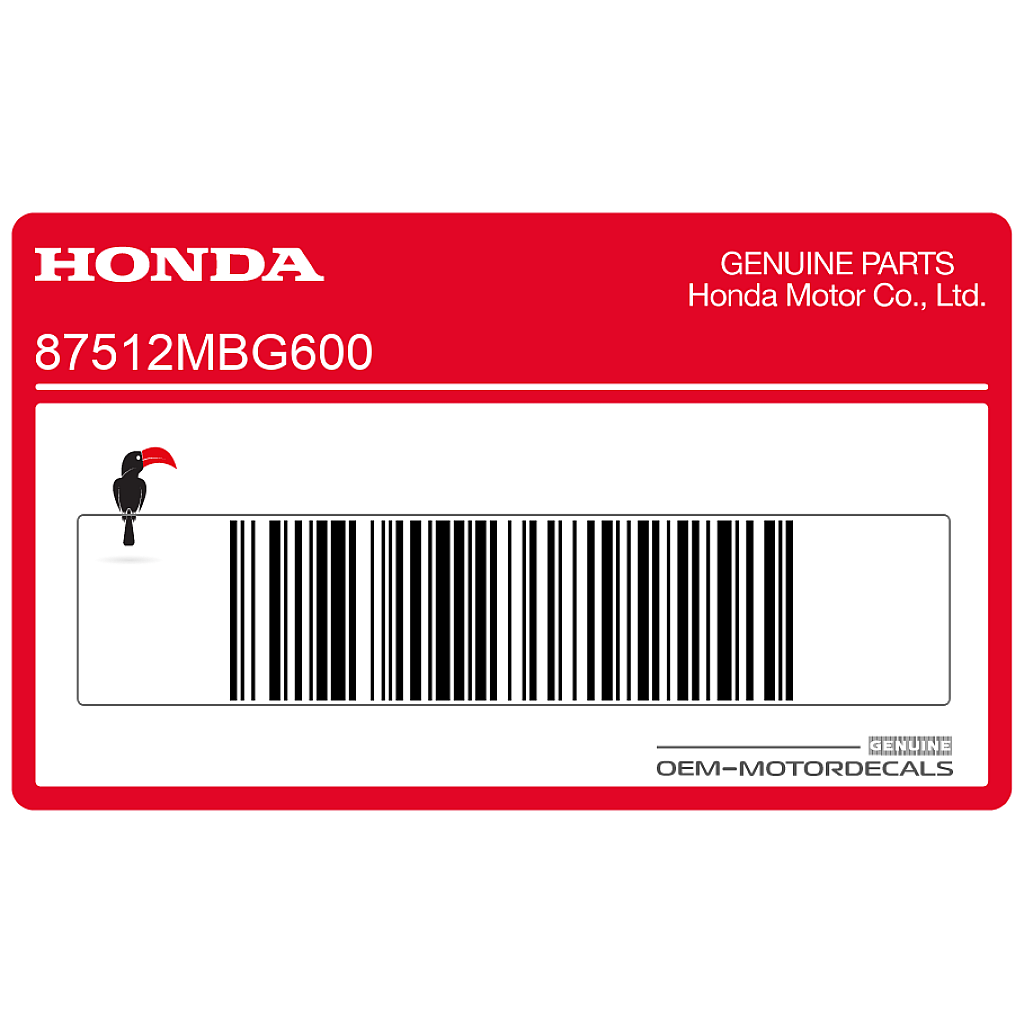 Adesivo avvertenza Honda CBR600F Hurricane OEM 87512MBG600