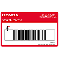 HONDA Autocollant d'avertissement de carénage 87522-MBW-700