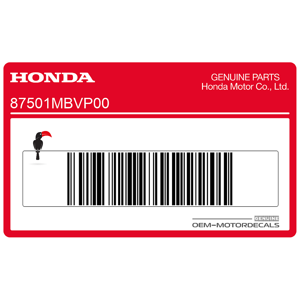 Honda CBR600F Hurricane Rahmen-Warnhinweisaufkleber OEM 87501MBVP00