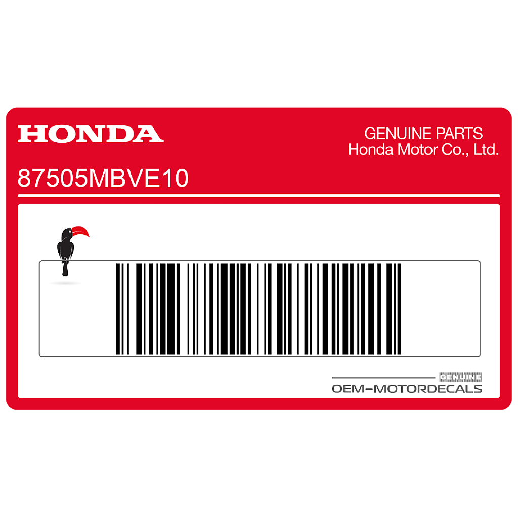 Honda CBR600F HURRICANE Naklejka ostrzegawcza na ramę OEM 87505MBVE10