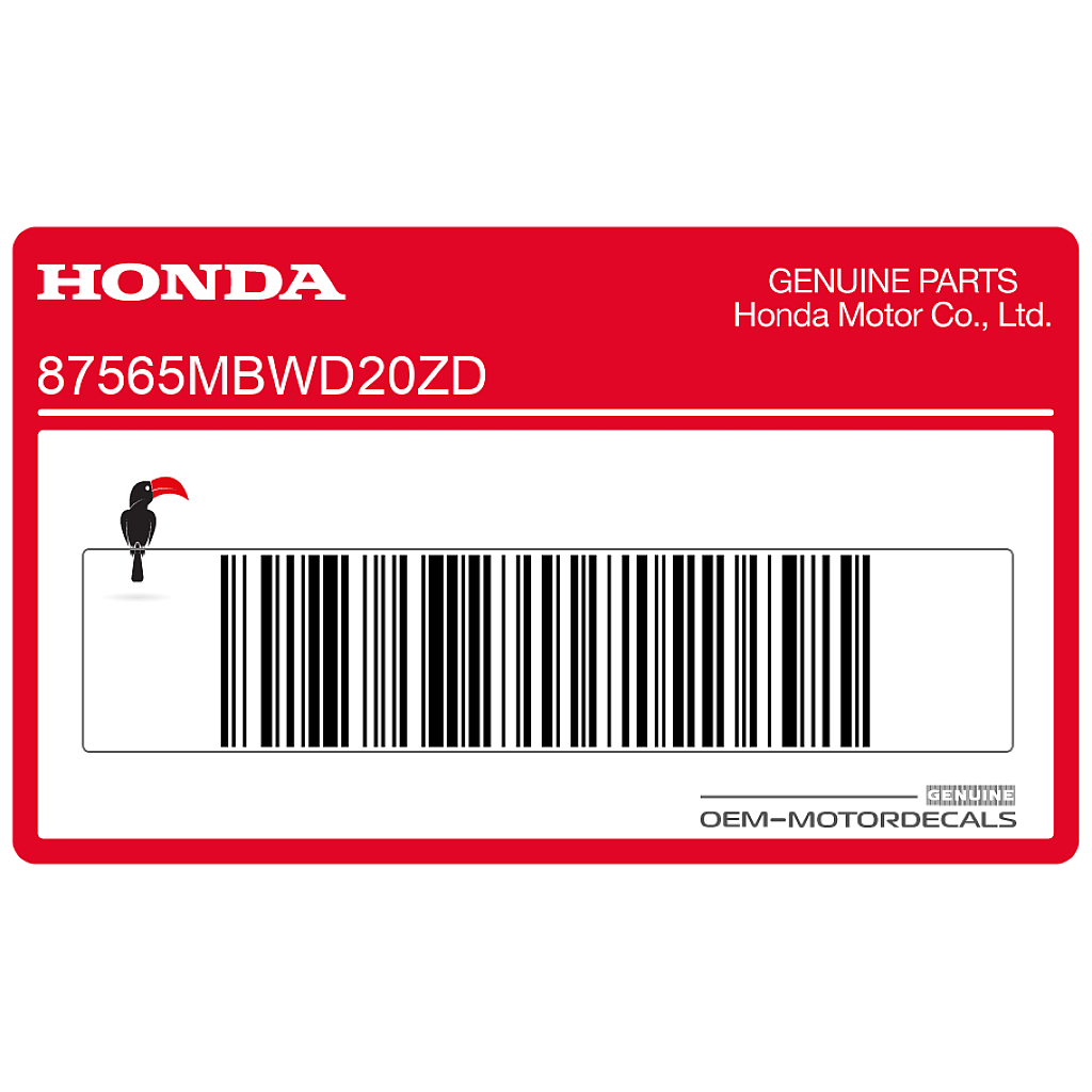 Honda CBR600F Hurricane Fuel Tank Caution Label OEM 87565MBWD20ZD