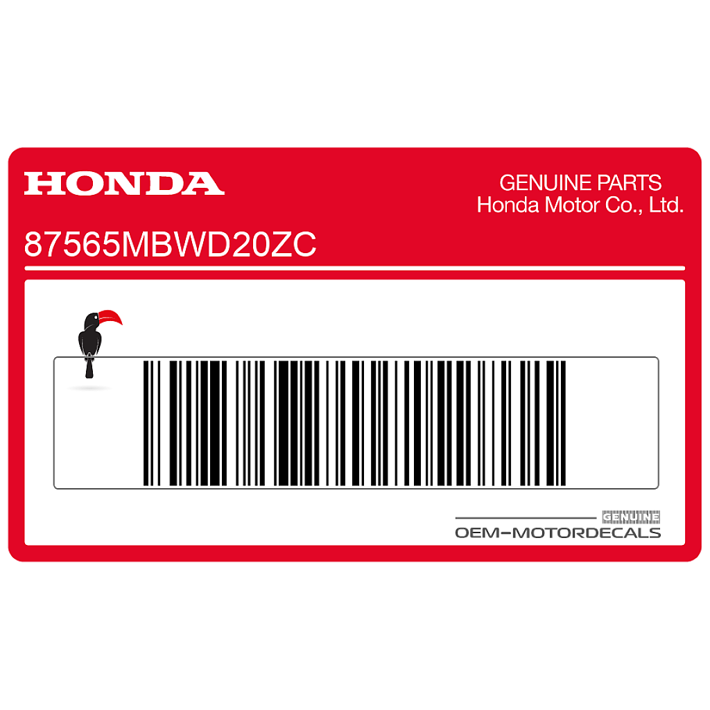 Honda CBR600F HURRICANE Caution Label Graphic OEM 87565MBWD20ZC