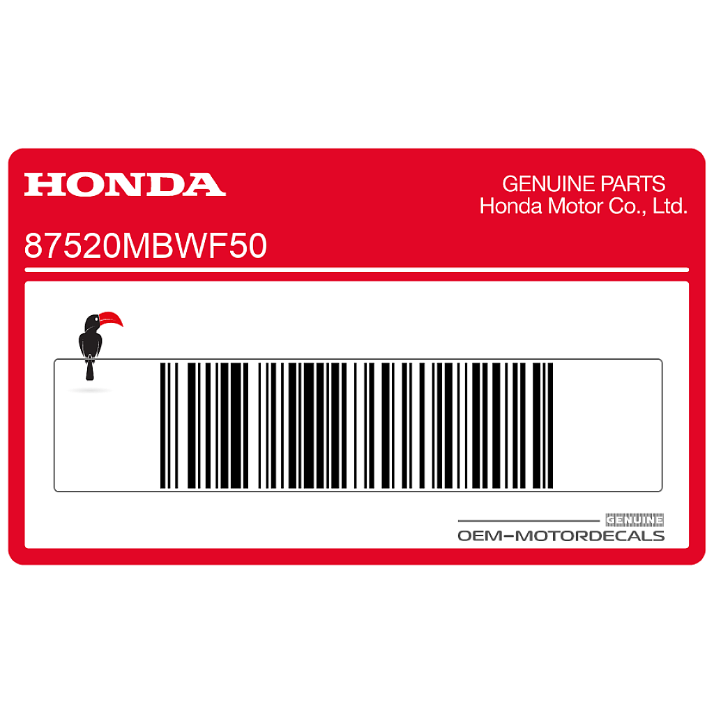 Honda CBR600F Hurricane Rahmenholm Manipulationssicherheits-Warnaufkleber OEM 87520MBWF50