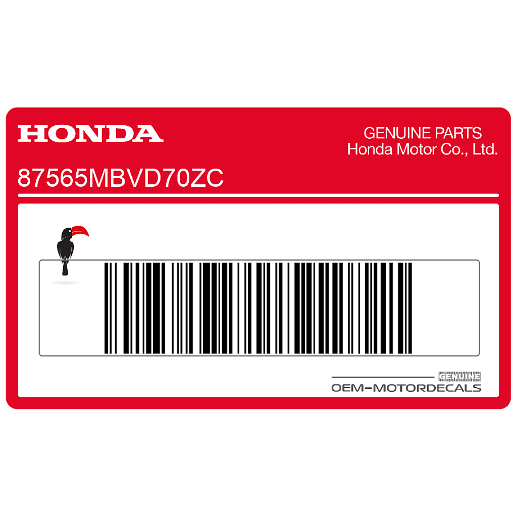 Autocollant d'étiquette de mise en garde Honda CBR600F HURRICANE OEM 87565MBVD70ZC