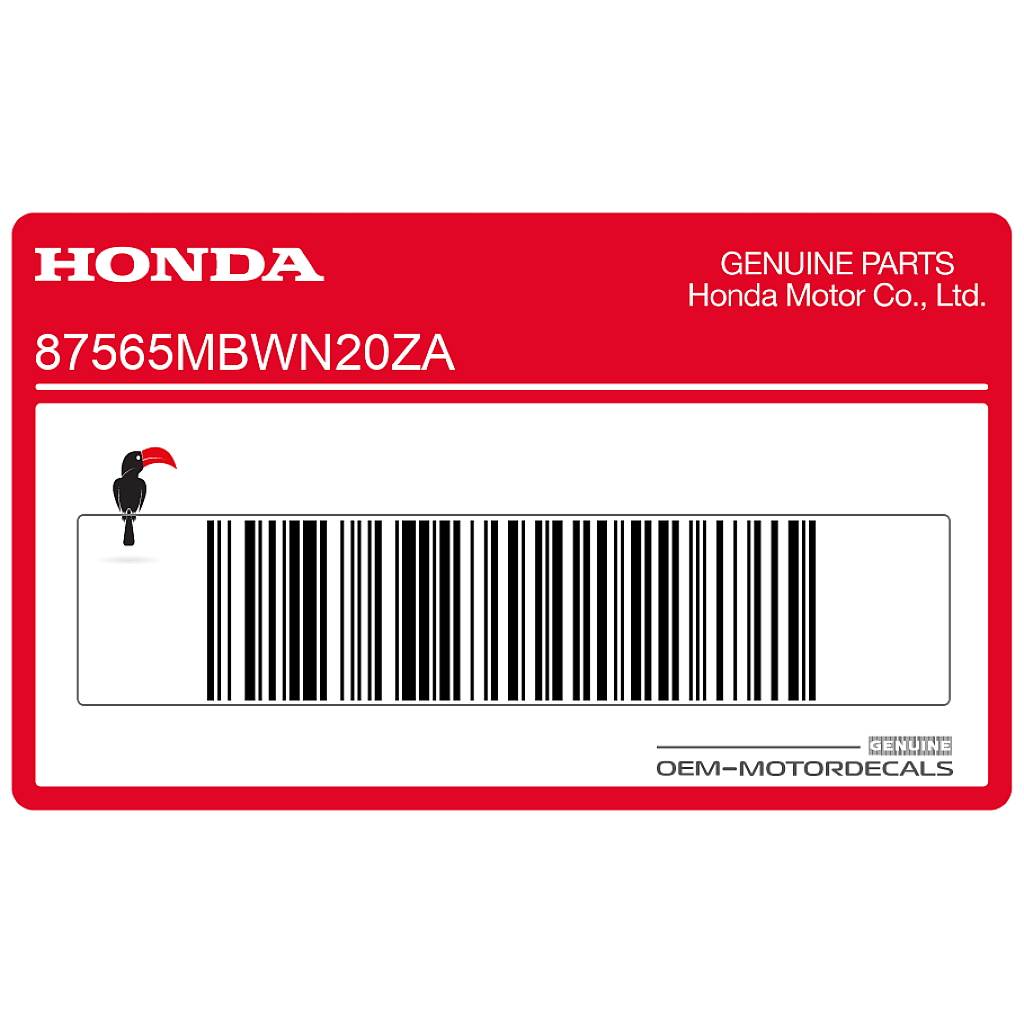 Honda CBR600F HURRICANE Caution Label OEM 87565MBWN20ZA