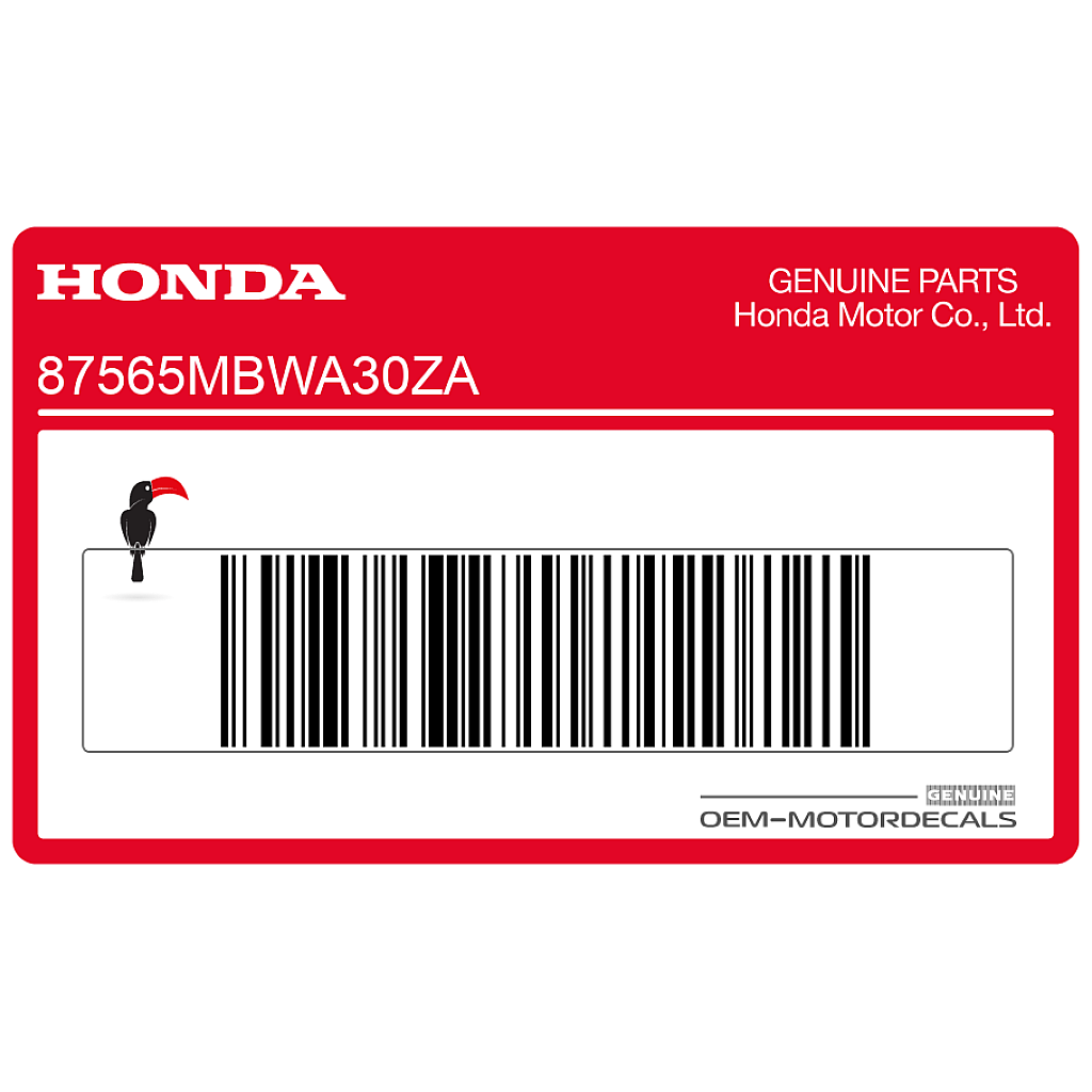 Pegatina de precaución del chasis Honda CBR600F Hurricane Genuina de Fábrica Original OEM 87565MBWA30ZA