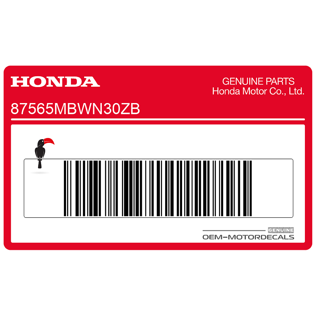 Naklejka ostrzegawcza Honda CBR600F HURRICANE OEM 87565MBWN30ZB