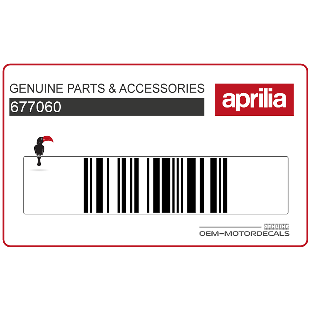 Aprilia SR Motard 50 Right Front Shield SR Decal Right Side OEM 677060