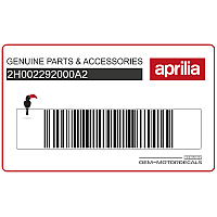 APRILIA SR Oberer Schild Aufkleber rechts, rechte Seite 2H002292000A2