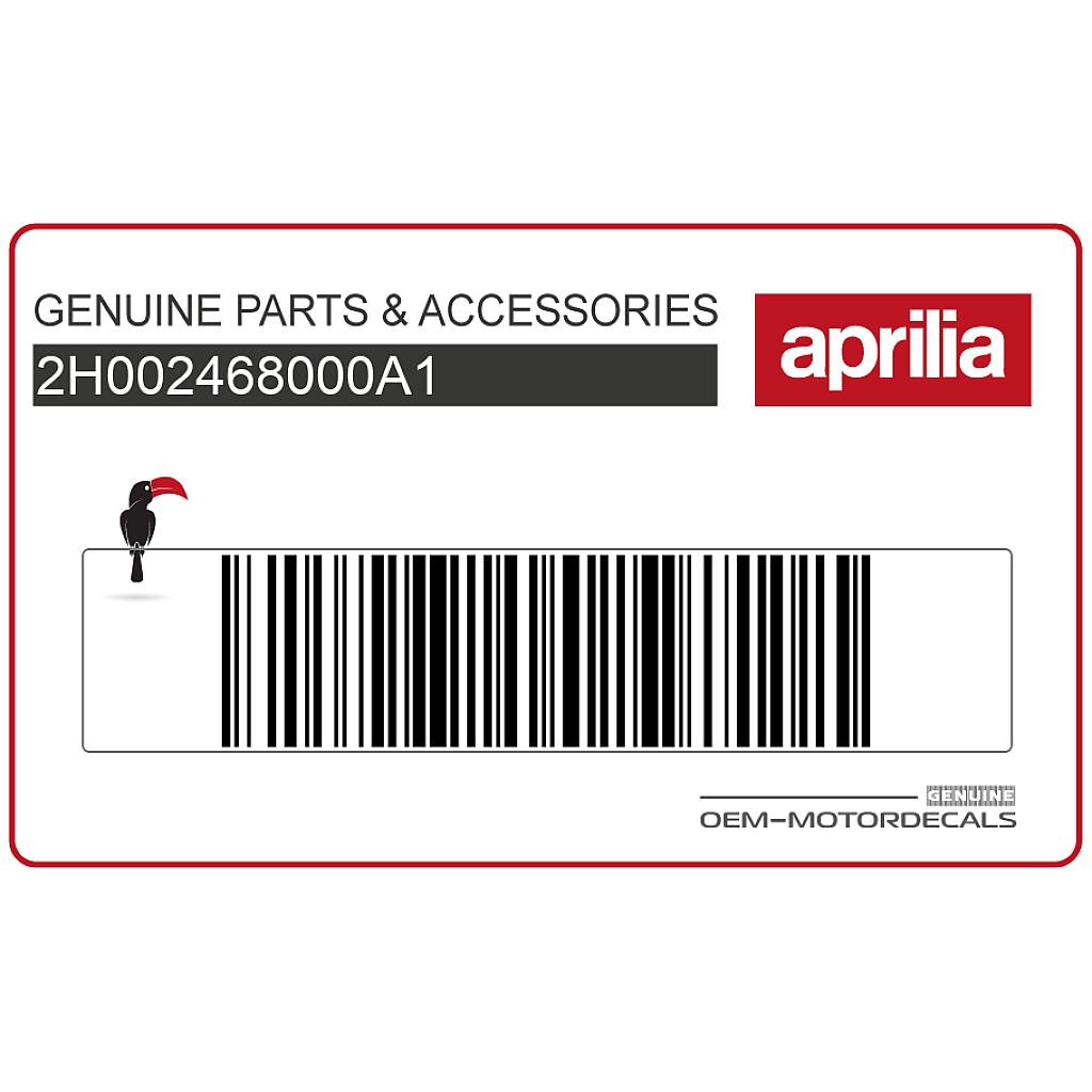 Aprilia SR Motard 125 Linker Unterverkleidungs-Aufkleber Linke Seite OEM 2H002468000A1 Original Werksteil